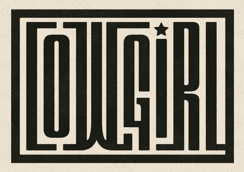 Cowgirl Star Typography by Dion Gem — canvas wall art