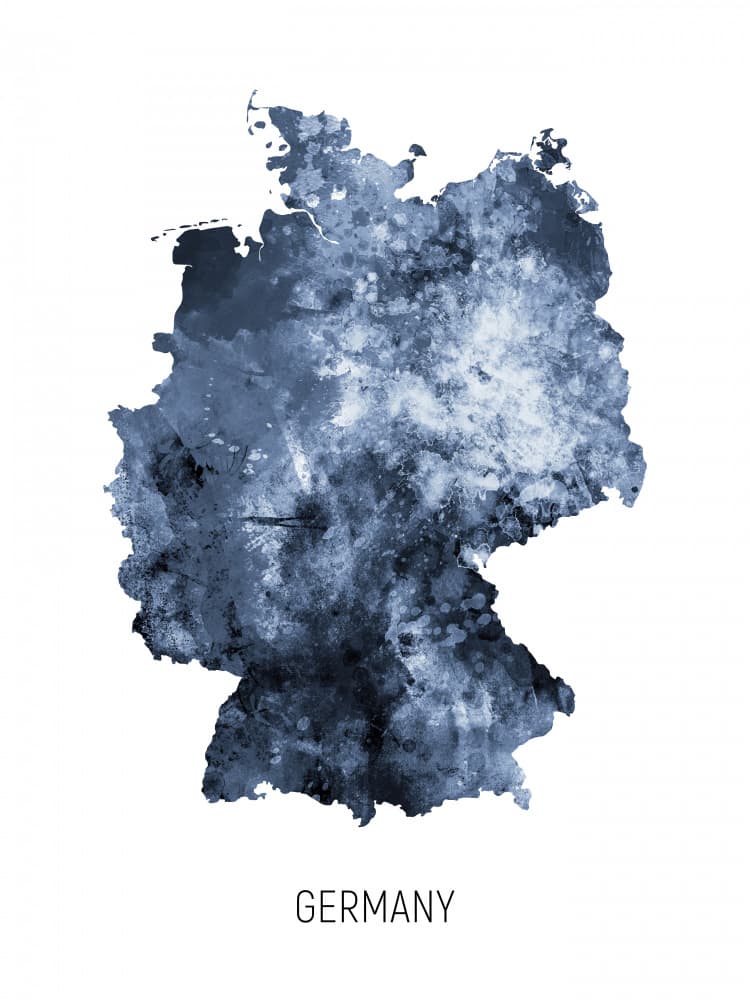 Abstract Germany Map by Michael Tompsett — canvas wall art