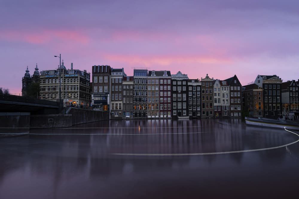 Twilight Amsterdam Canal Scene by Larry Deng APA — canvas wall art