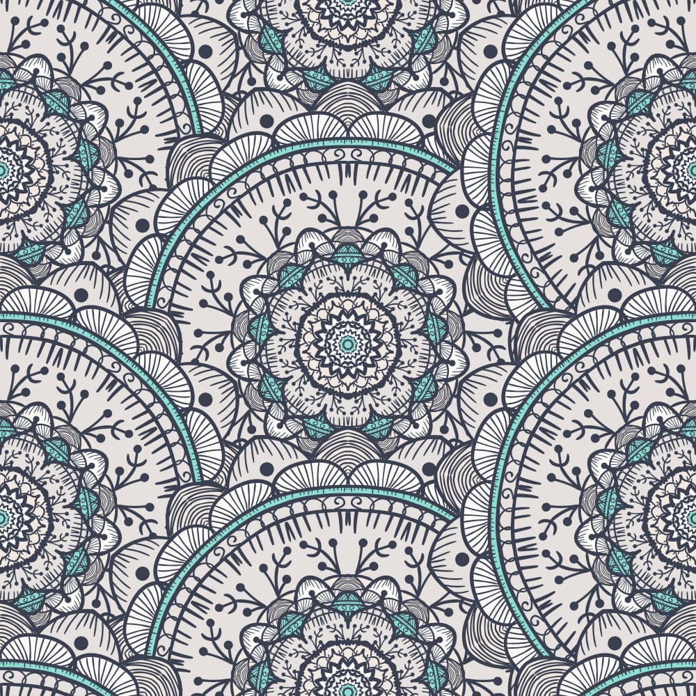 Bohemian Teal Mandalas by Marika Barsrsind — canvas wall art