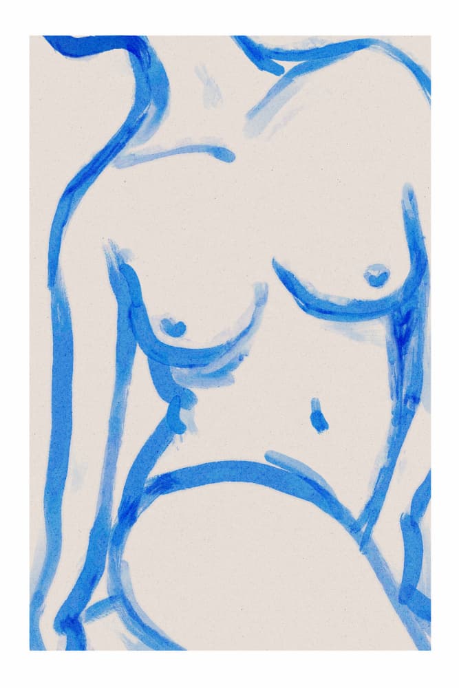 Blue Contour Nude by Treechild — canvas wall art