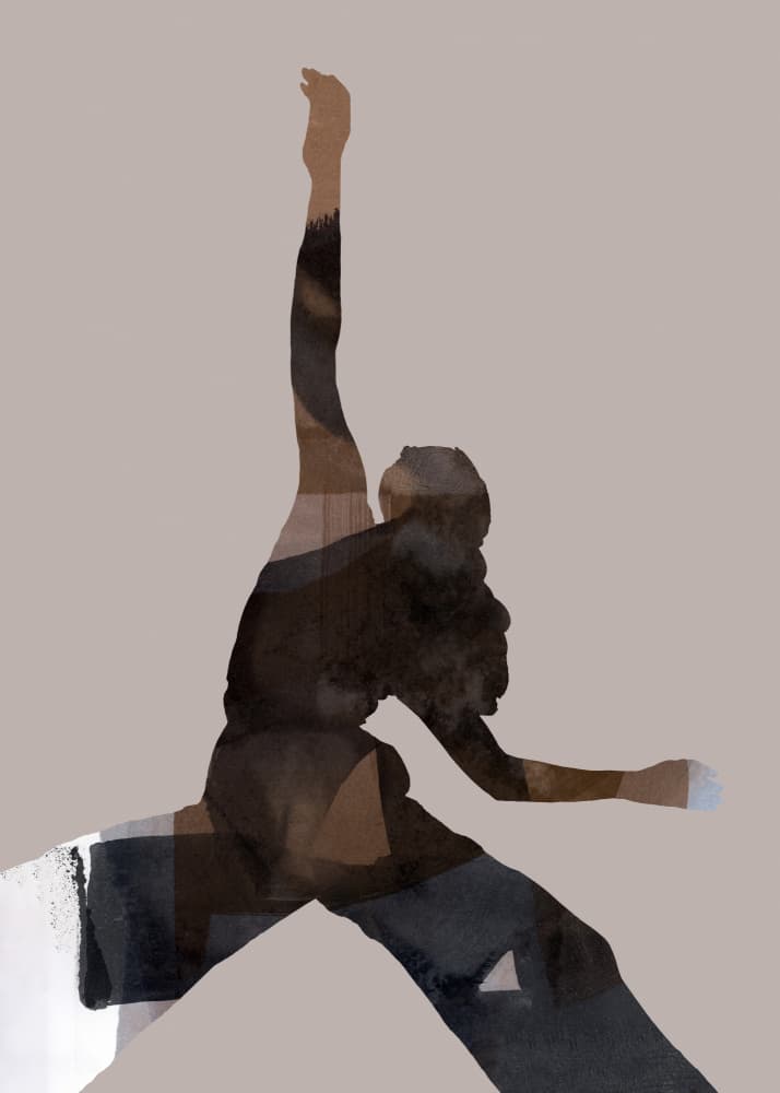 Abstract Dancer Pose by casa cartissi — canvas wall art