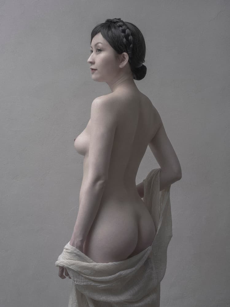 Nude showing back by Fuyuki Hattori — canvas wall art
