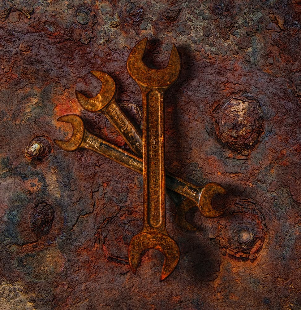 Old Rusty Wrenches by Peter Paterson — canvas wall art