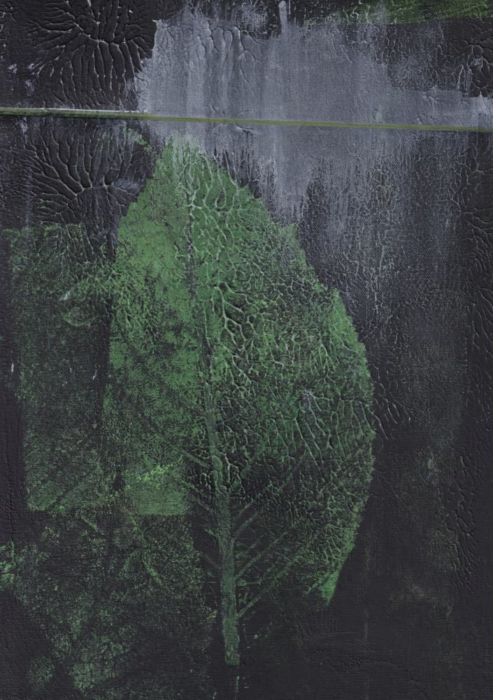 Abstract Green Leaf by Maira Ribena — canvas wall art