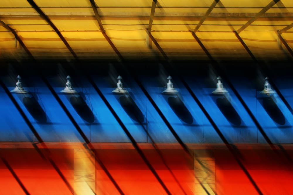 Rhythmic Figures and Shadows by Hans-Wolfgang Hawerkamp — canvas wall art