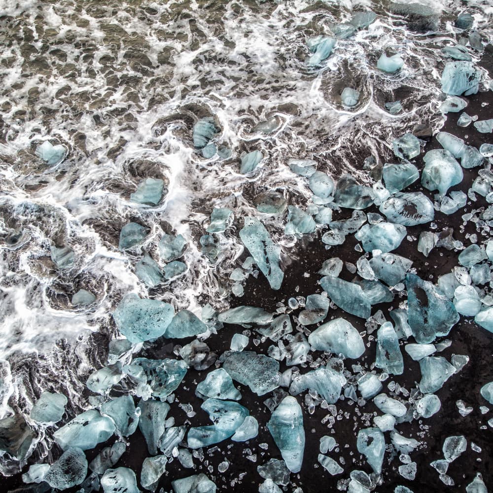 Blue Ice Black Sand by Markus Herbord — canvas wall art