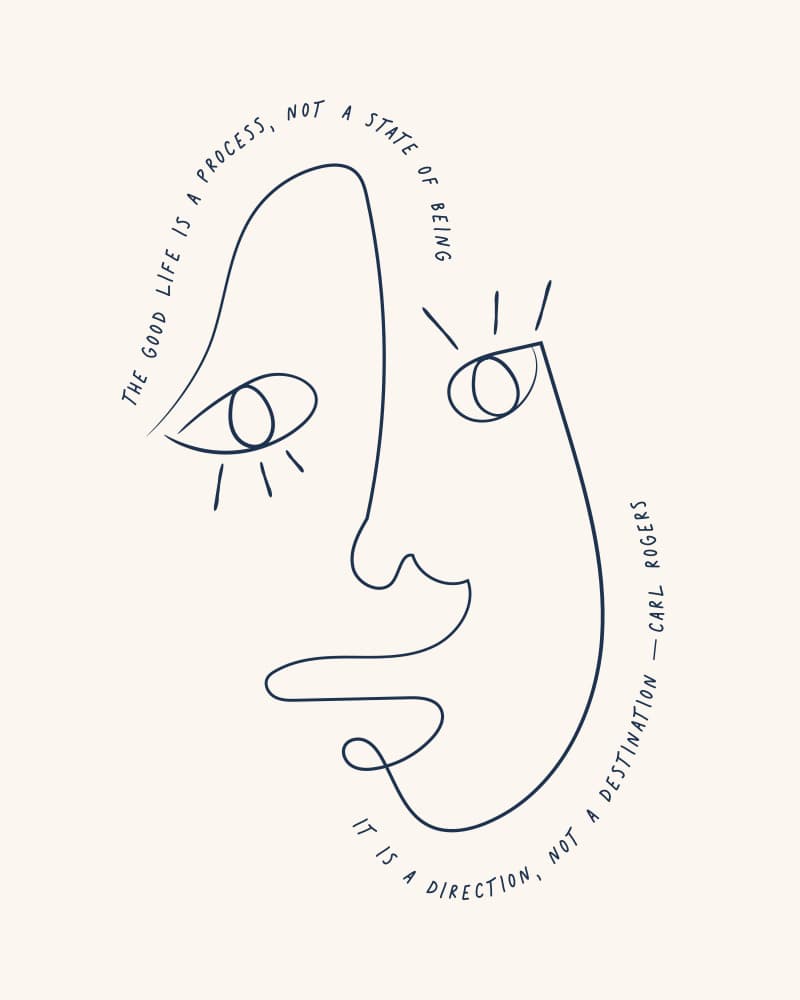 Thoughtful Line Art Face by KsanaKalpa — canvas wall art