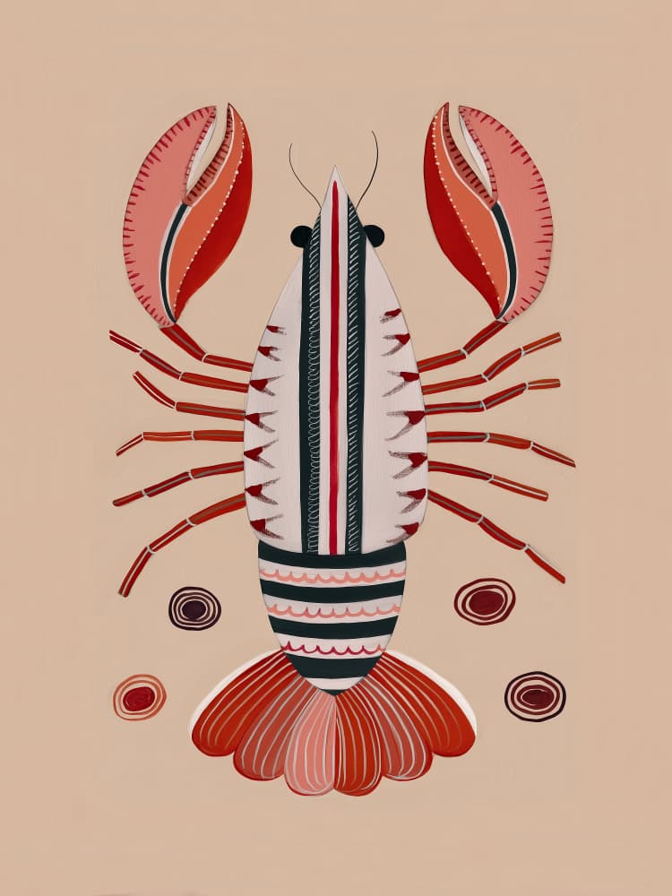 Decorative Red Lobster by Nadjaa — canvas wall art