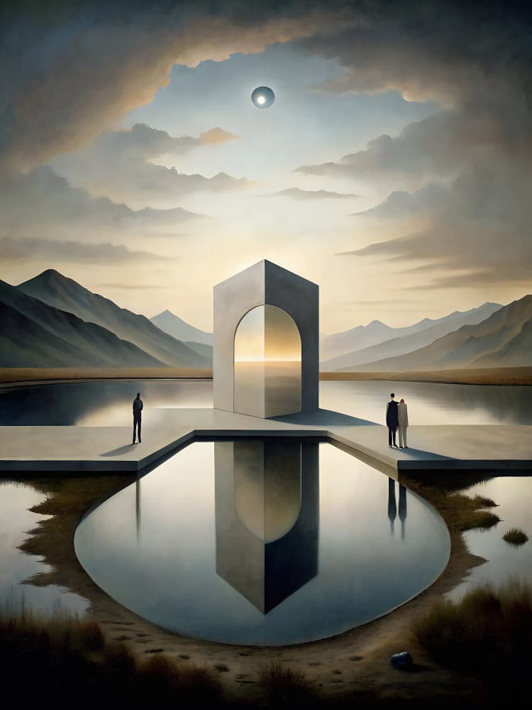 Serene Portal Landscape by Miguel Bruzual — canvas wall art