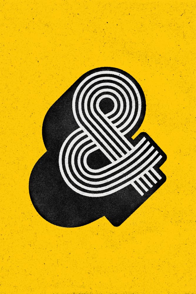 Yellow Striped Ampersand by Brett Wilson — canvas wall art