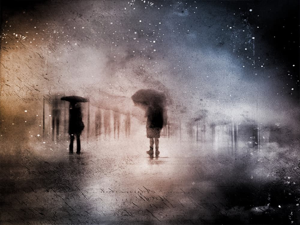 Rainy Starry Night by Lammakmak — canvas wall art