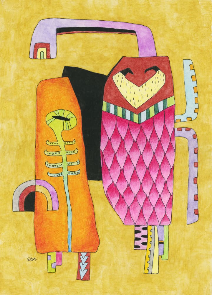 Whimsical Abstract Figures by Elena Khomutova-Miller — canvas wall art