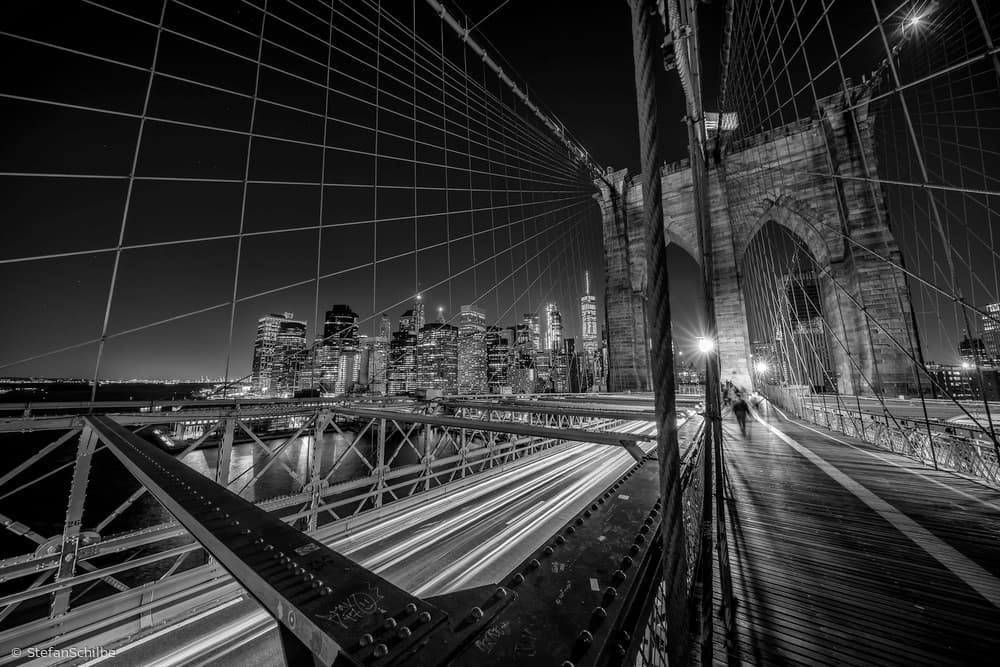 Brooklyn Bridge City Lights by Stefan Schilbe — canvas wall art