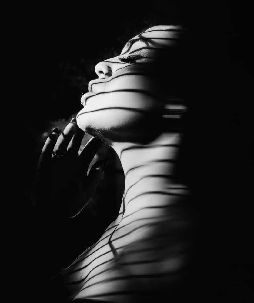 Woman in Striped Light by Toni Fidanza — canvas wall art