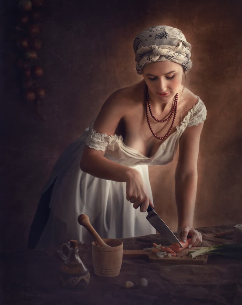 Rustic Kitchen Preparations by Evgeny Loza — canvas wall art