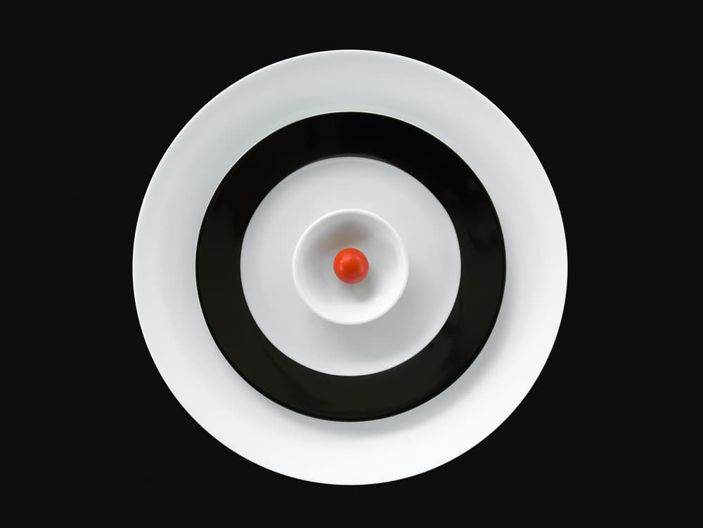 Concentric Plates Red Tomato by Jacqueline Hammer — canvas wall art