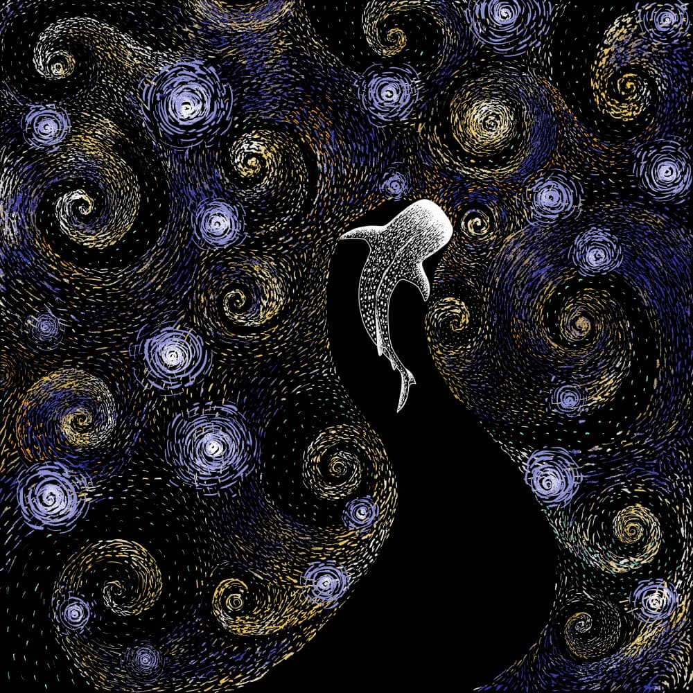 Whale Shark Starry Night by Alirıza ÇAKIR — canvas wall art