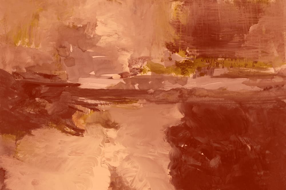 Abstract Warm Landscape by cartissi — canvas wall art