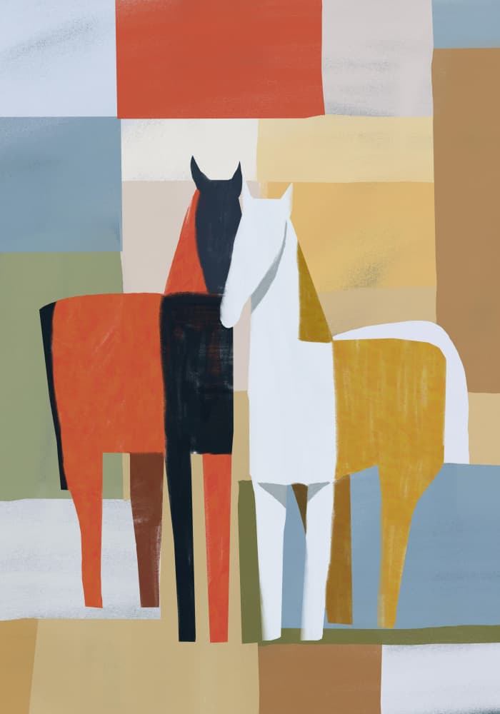 Abstract Horse Forms by Little Dean — canvas wall art