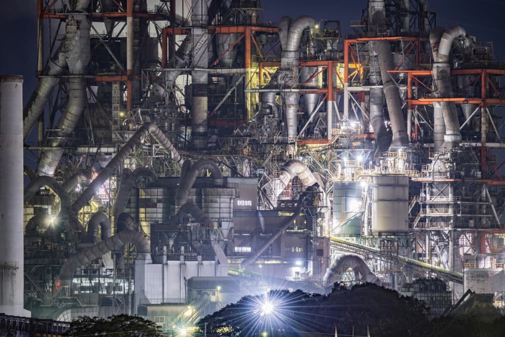 Glowing Industrial Complex by Kobayashi Tetsurou — canvas wall art