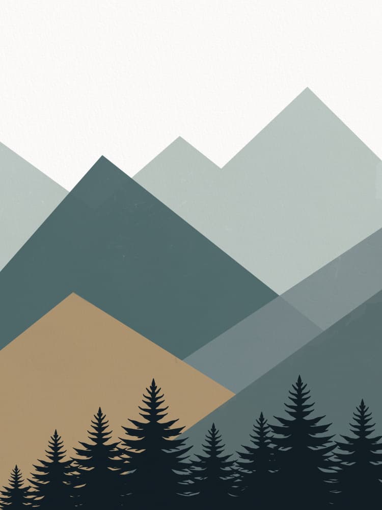 Serene Mountain Forest by Little Dean — canvas wall art