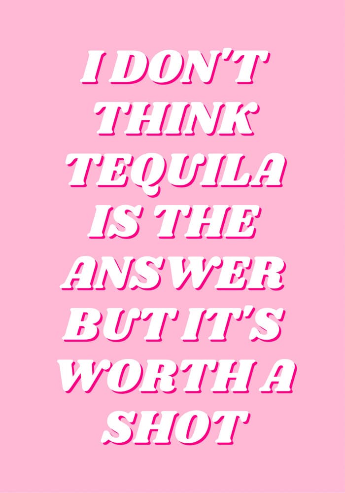 Funny Tequila Quote by Athene Fritsch — canvas wall art