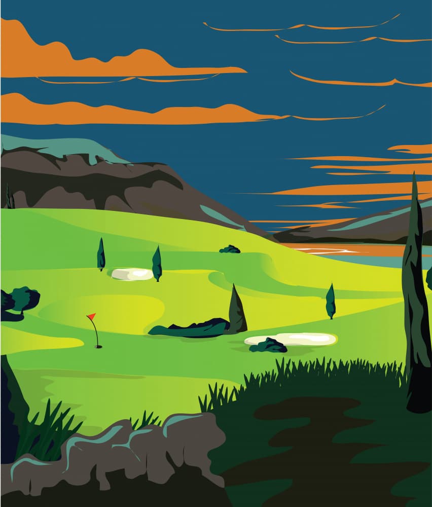 Sunset Golf Course by Nicholas — canvas wall art