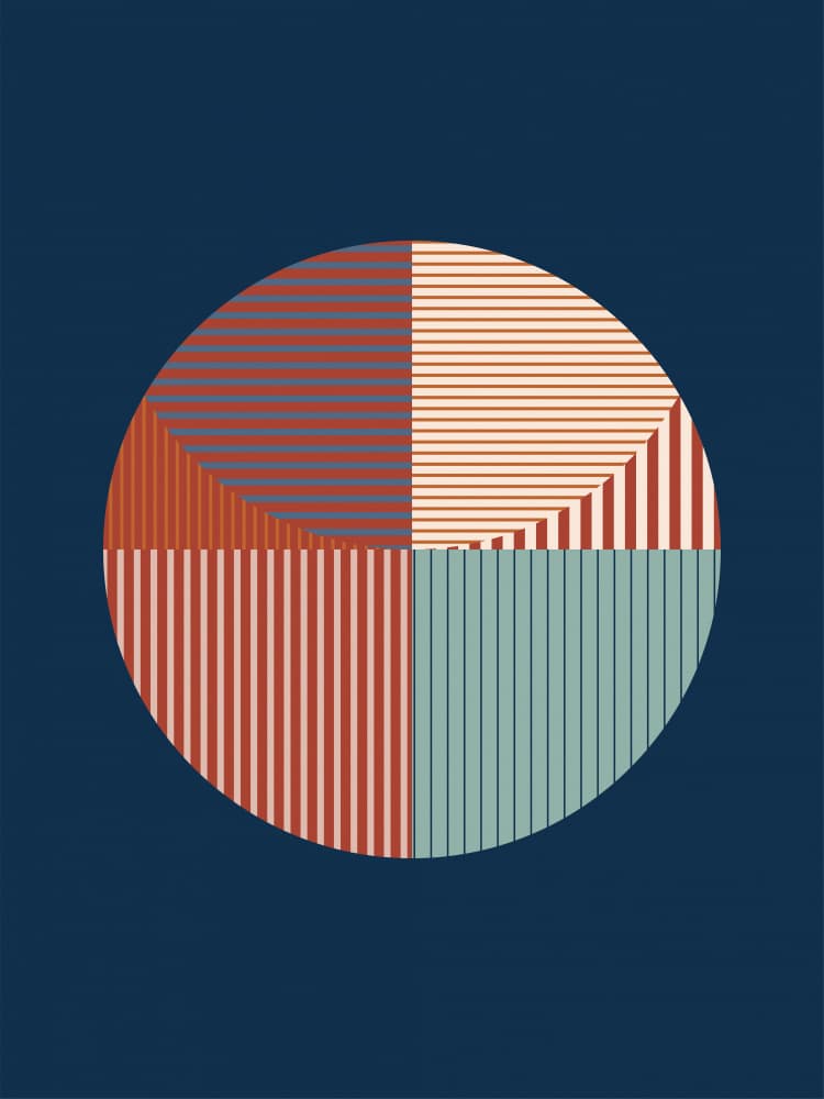 Abstract Striped Circle by Elena Ristova — canvas wall art