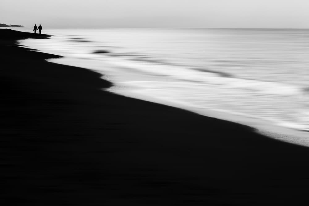 Serene Beach Walk by Roswitha Schleicher-Schwarz — canvas wall art