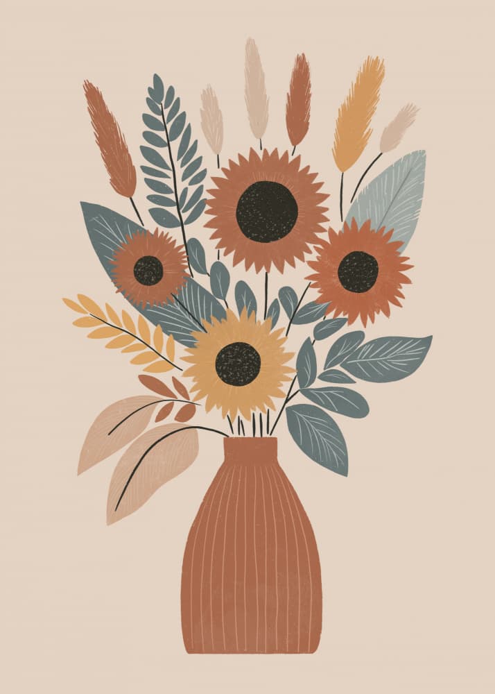 Autumn Sunflower Bouquet by Katarzyna Gąsiorowska — canvas wall art