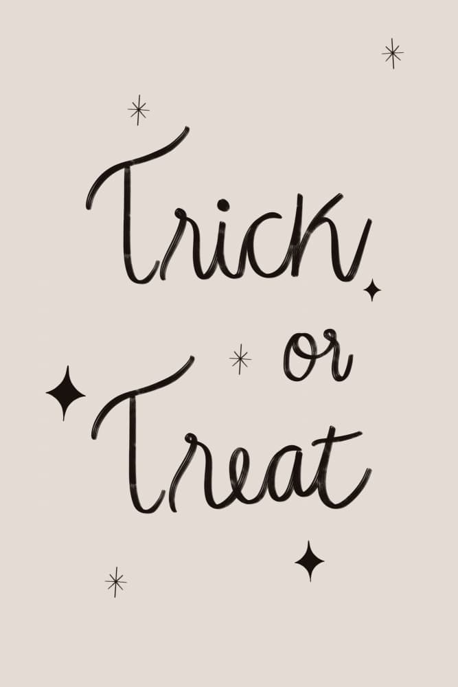 Halloween Trick Treat Script by Menina Lisboa — canvas wall art