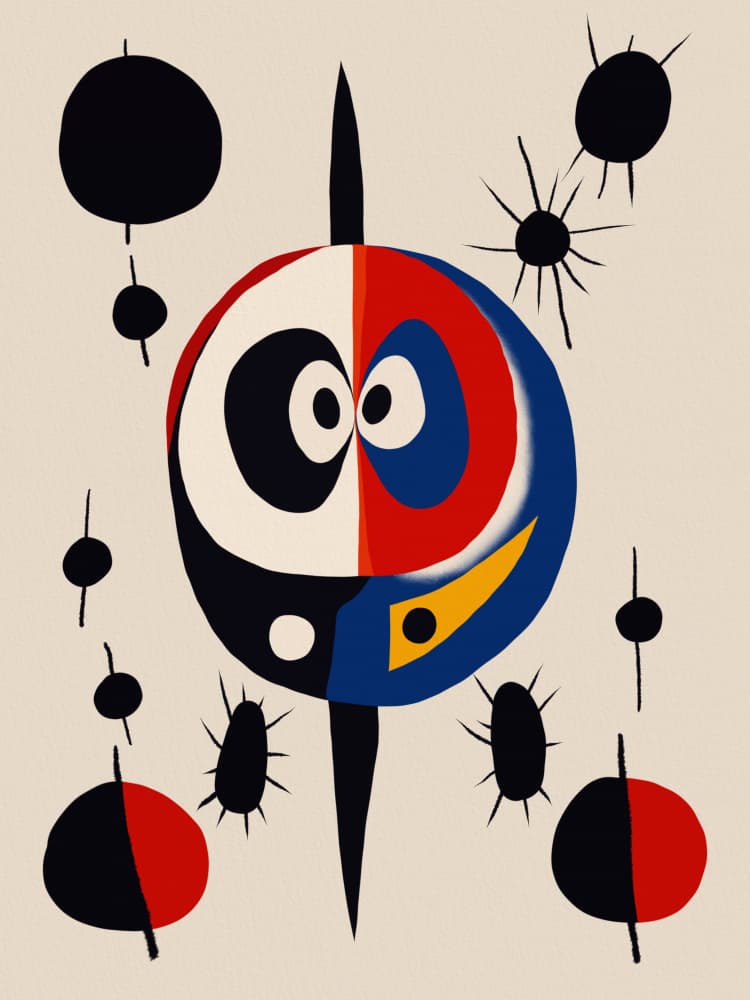 Playful Abstract Face by Little Dean — canvas wall art