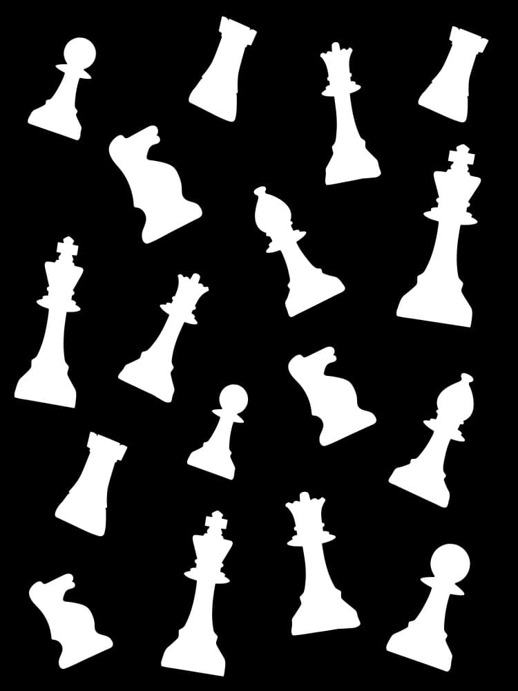 Scattered Chess Pieces by Baobab Print store — canvas wall art