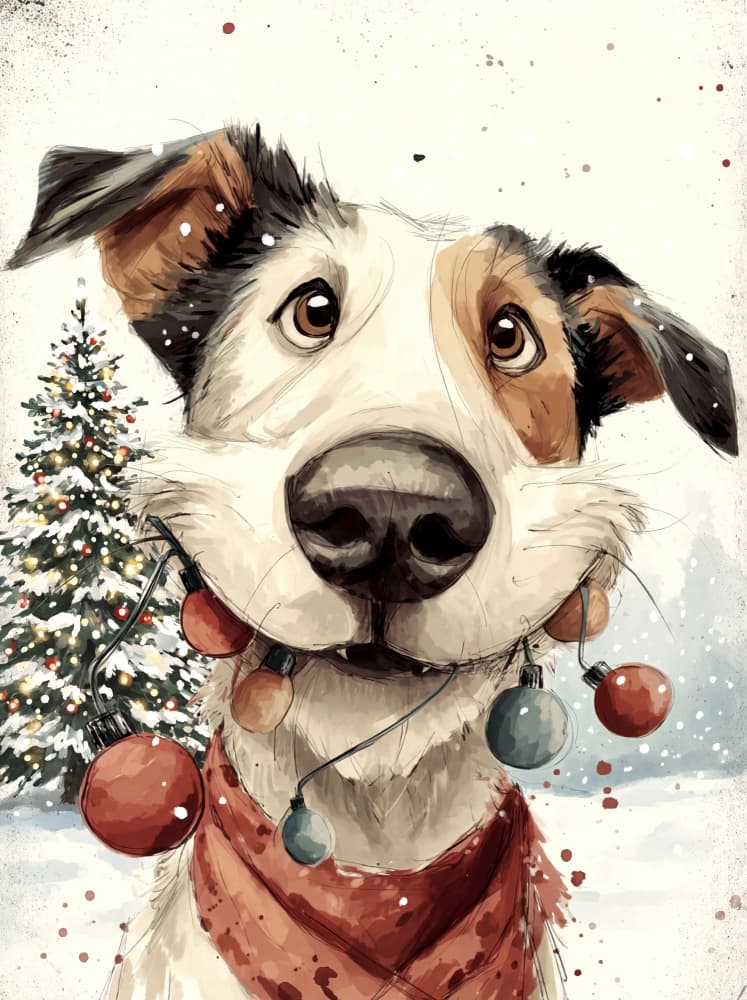 Frosty- Festive Animals- 1 by Emel Tunaboylu — canvas wall art