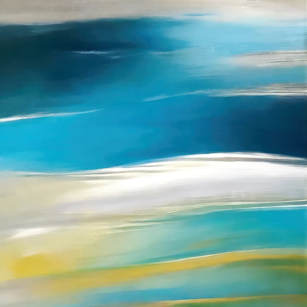 Modern Blue Seascape by Alpenglow Workshop — canvas wall art