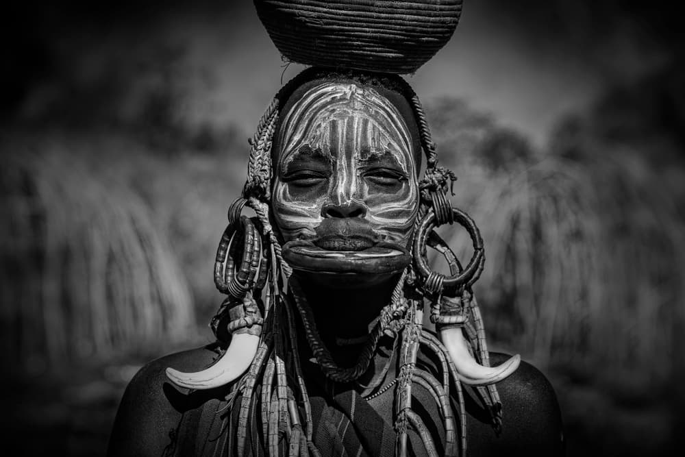 African Face Paint Portrait by Svetlin Yosifov — canvas wall art