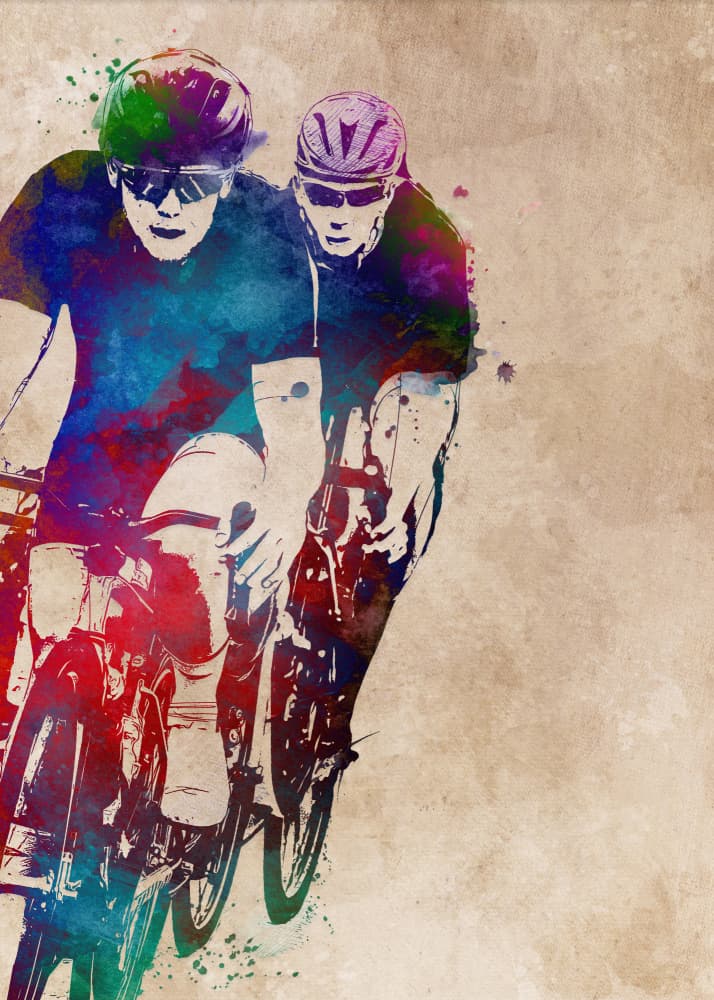 Vibrant Cycling Action by Justyna Jaszke — canvas wall art