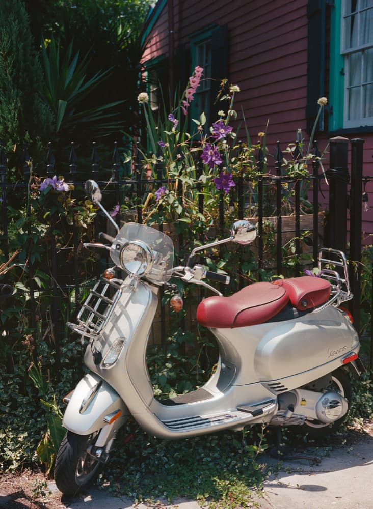 Classic Scooter Urban Garden by Bethany Young — canvas wall art