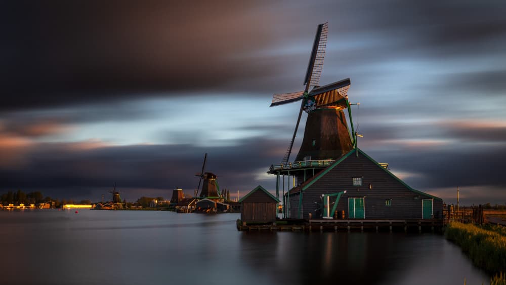 Windmills at Dusk by Gonçalo Capitão — canvas wall art
