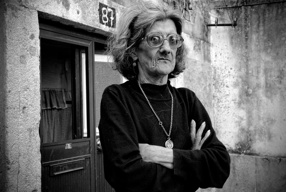 Stern Woman Portrait by Fernando Alves — canvas wall art