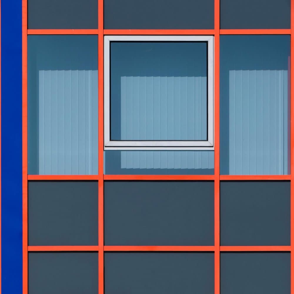 Orange Blue Urban Geometry by Stephan Rückert — canvas wall art