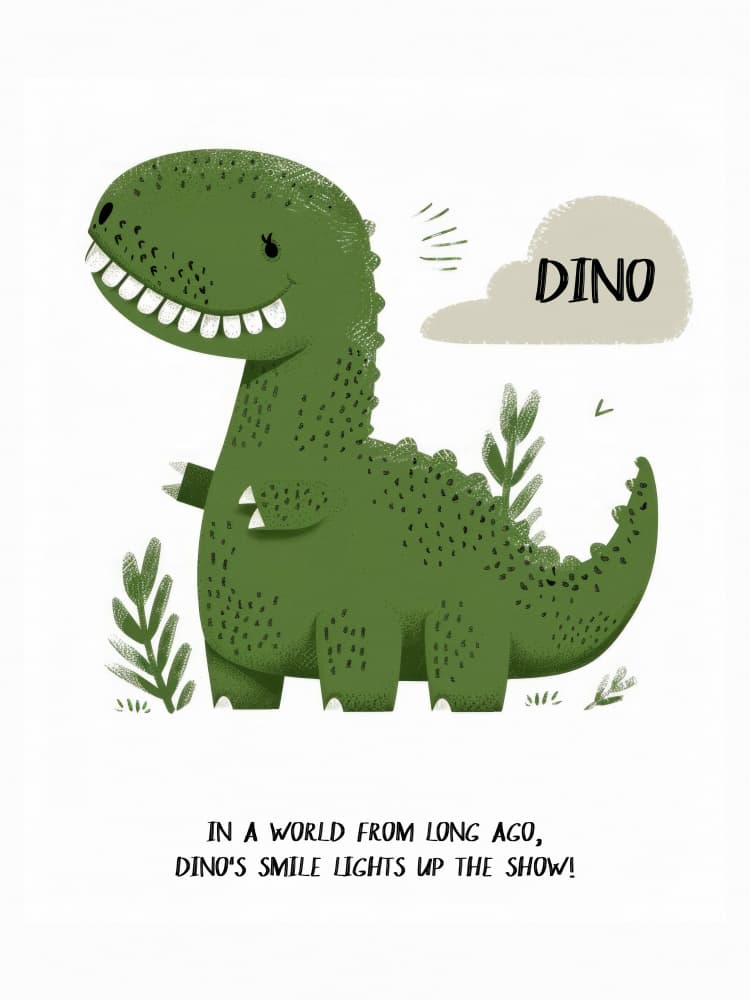 Dino's Grin Delight by Treechild — canvas wall art