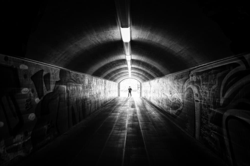 Man Towards Light by Roswitha Schleicher-Schwarz — canvas wall art