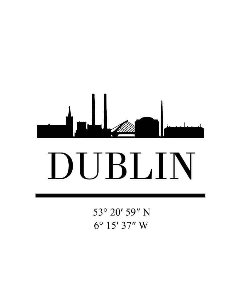 Dublin City Coordinates by Emiliano Deificus — canvas wall art