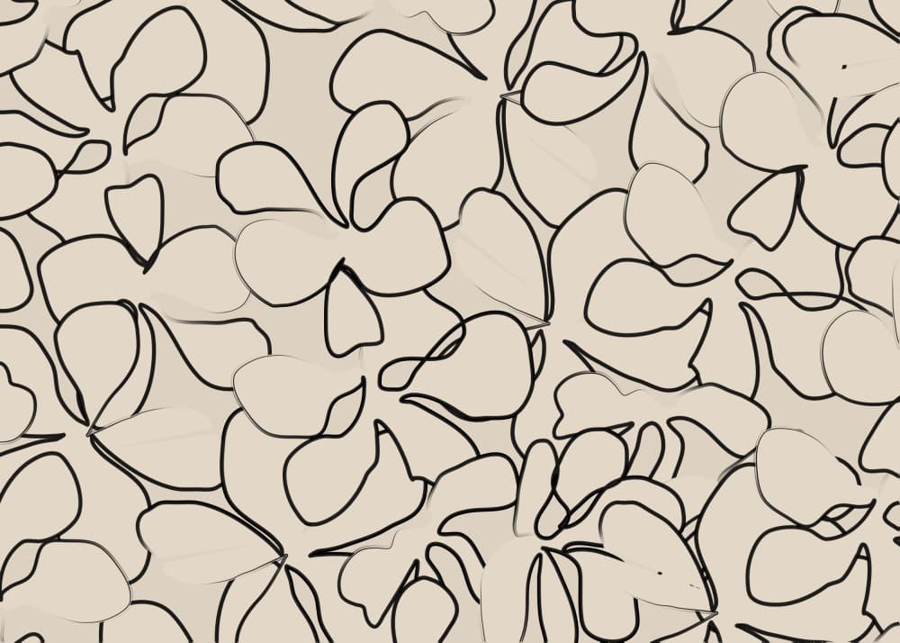Abstract Floral Lines by Elena Ristova — canvas wall art