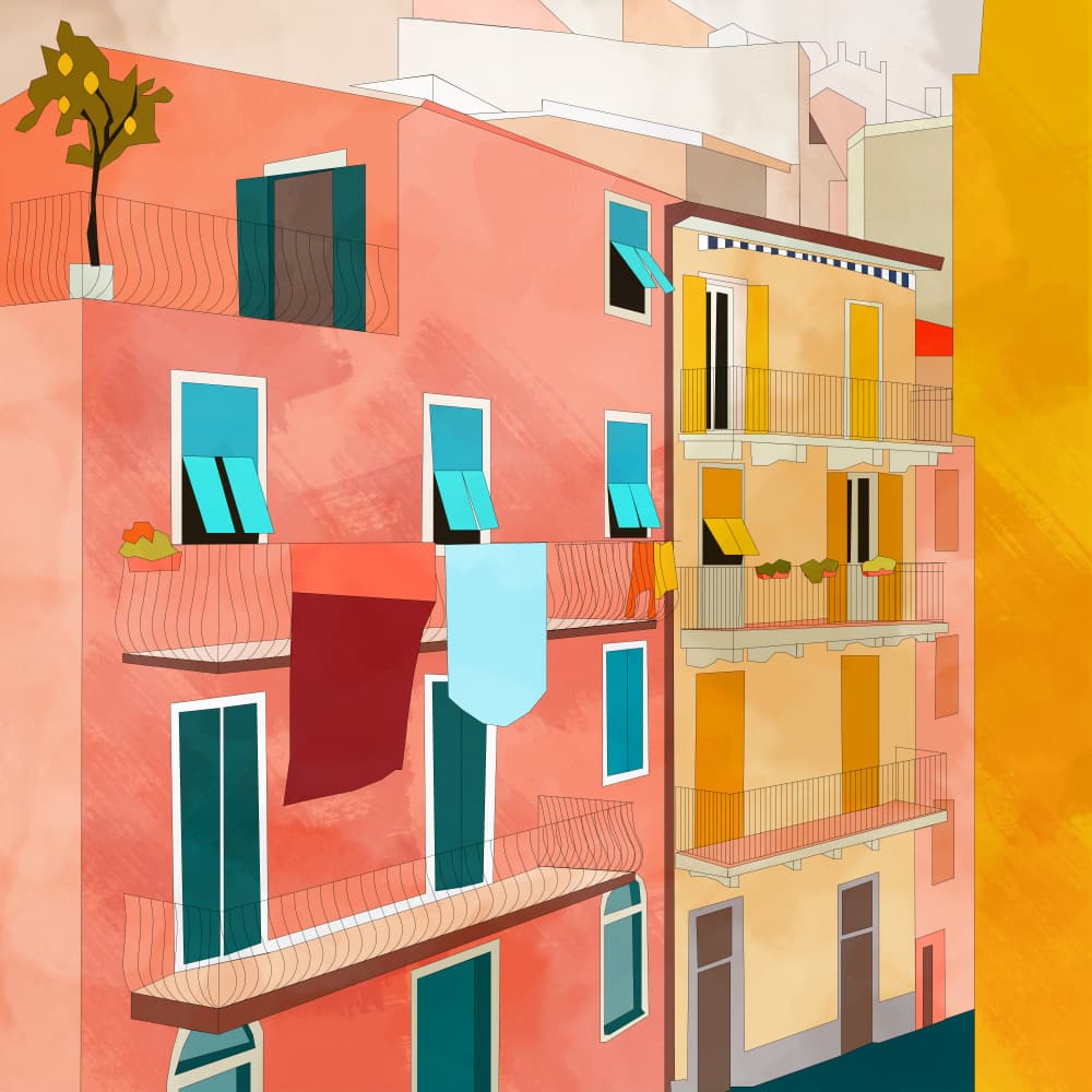 Little Italy Houses by Ana Rut Bre — canvas wall art