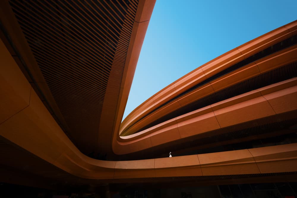 Curved Terracotta Architecture by konglingming — canvas wall art