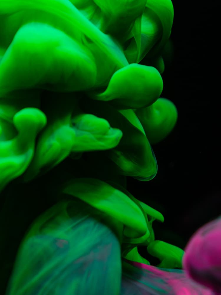 Vibrant Green Ink Flow by engin akyurt — canvas wall art