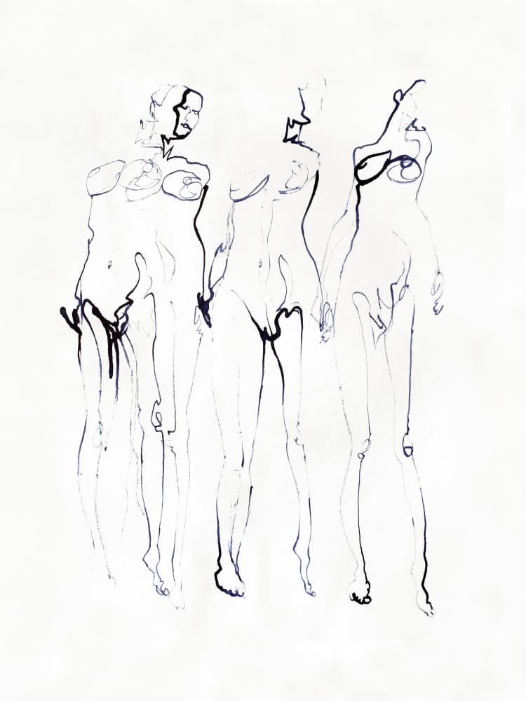 Three Elegant Figures by Joshua Hoskins — canvas wall art